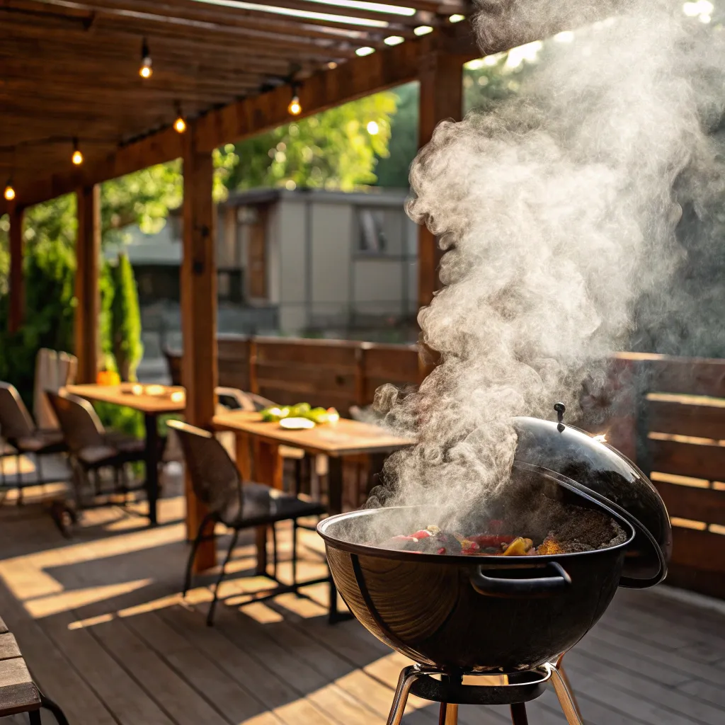 Smoke from a BBQ pit